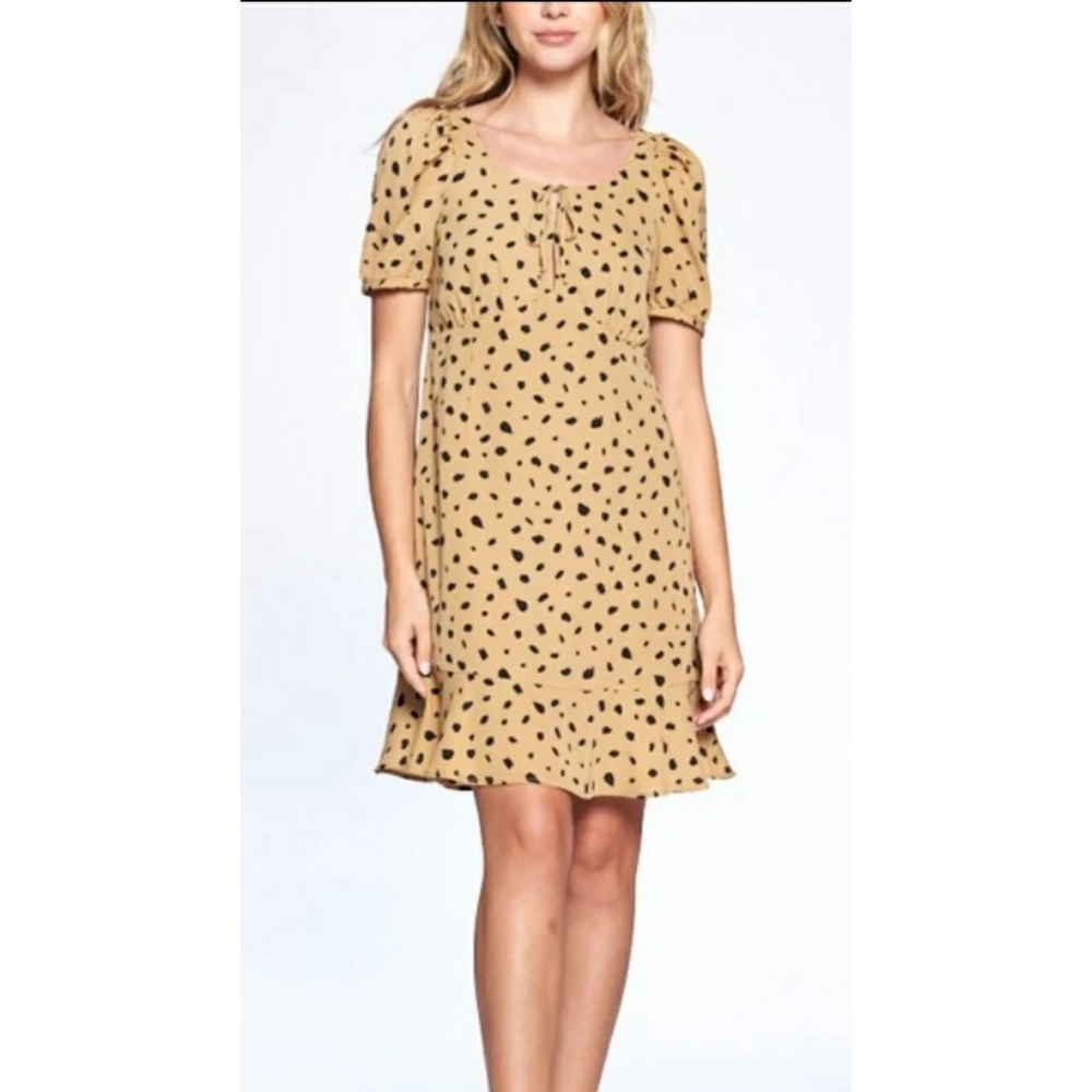 Spotty taupe dress